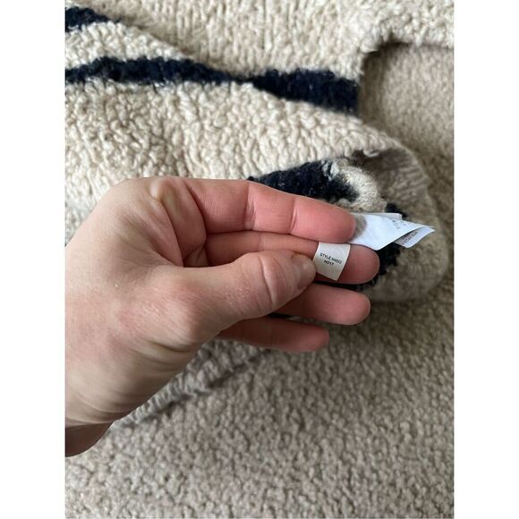 Madewell Mariner Stripe Turtleneck Sweater Size Medium Cream Navy - Picture 13 of 13